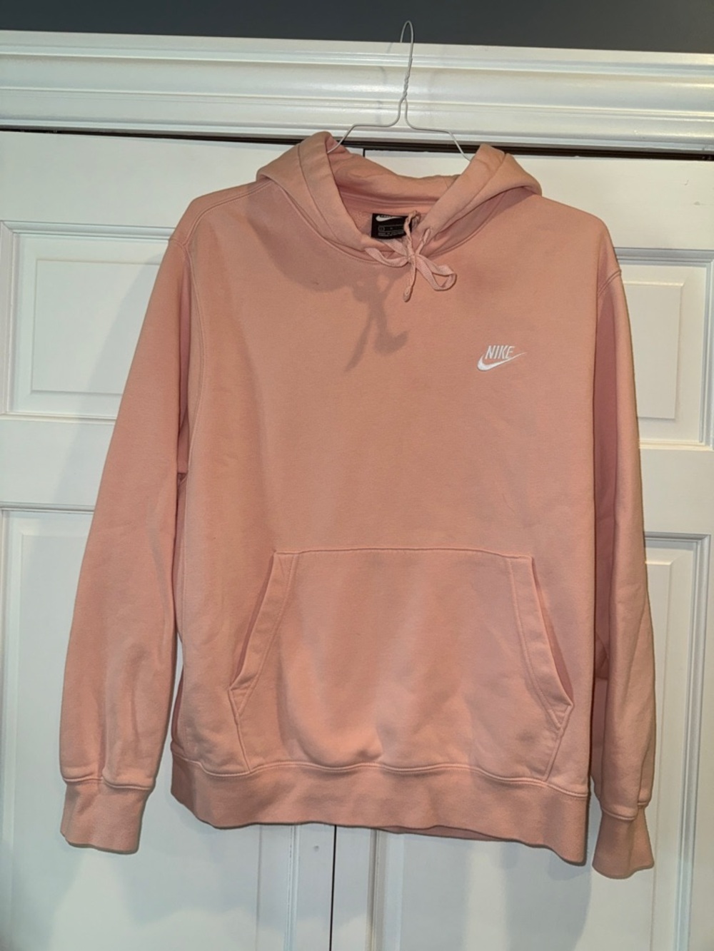 Nike Men's Crewneck Hoodie in Light Pink with White Logo